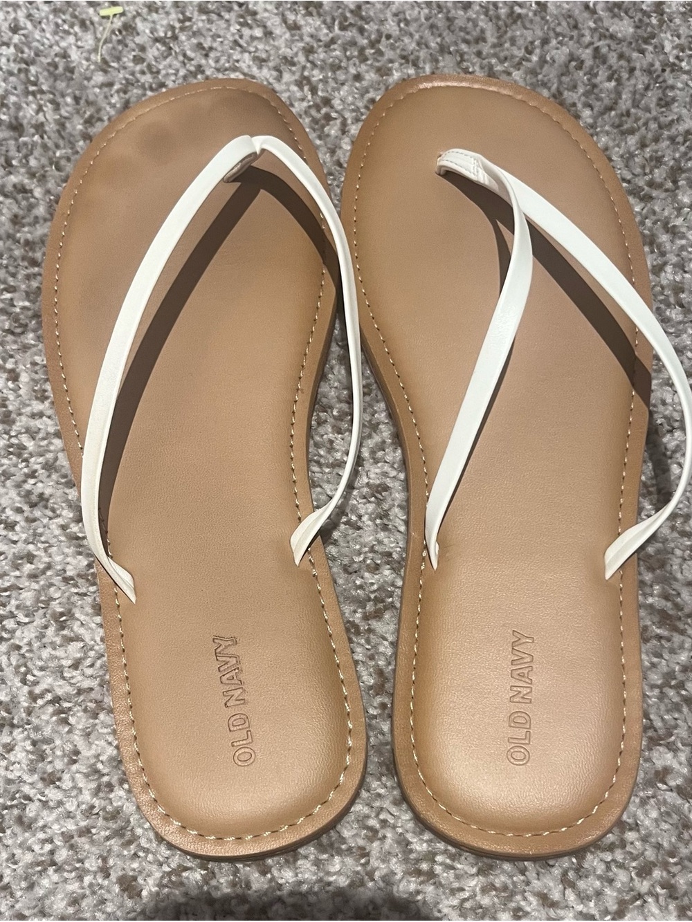 Old Navy Women's Tan Sandals with White Straps